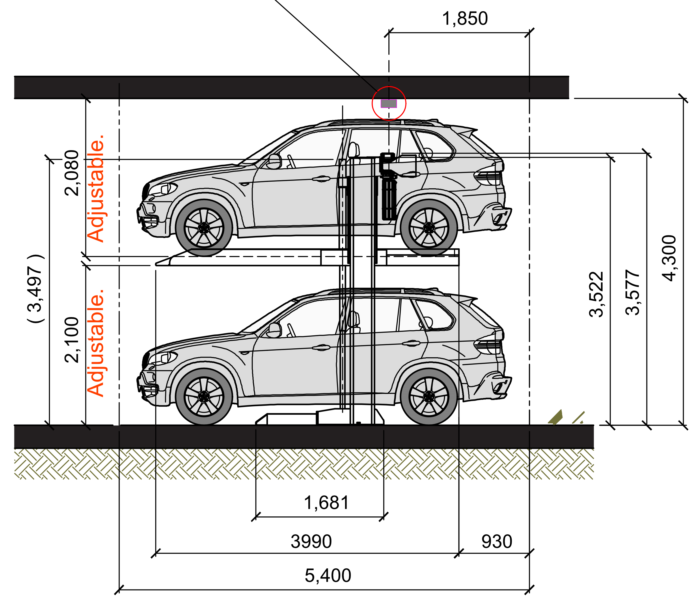 Safetech Above Ground Double Car Stacker-ART-Side
